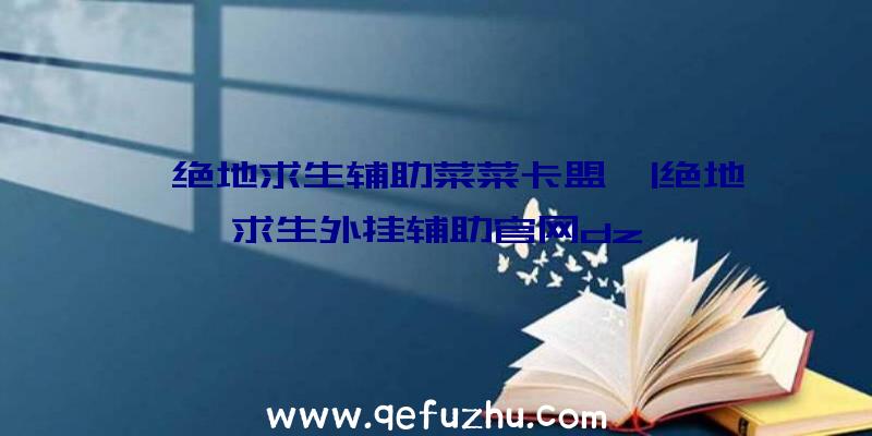 「绝地求生辅助菜菜卡盟」|绝地求生外挂辅助官网dz